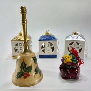 Lightscapes Lighted Color Changing lantern Christmas Ornaments, Brass Bell …..